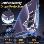 Entronix Bundle Compatible with Galaxy S25 - [Hard] Clear Case, 1 Clear Clear Screen Protector & 1 Camera Lens Protector
