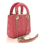 Lambskin Cannage Mini Lady Dior Pink