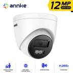 12MP HD IP Security Camera with PoE, Light and Audio Features, Human and Vehicle Detection, H.265+ Compression, 6K Video Surveillance, 512GB Storage Capacity