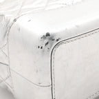 Metallic Crumpled Calfskin Quilted Small Gabrielle Backpack Silver