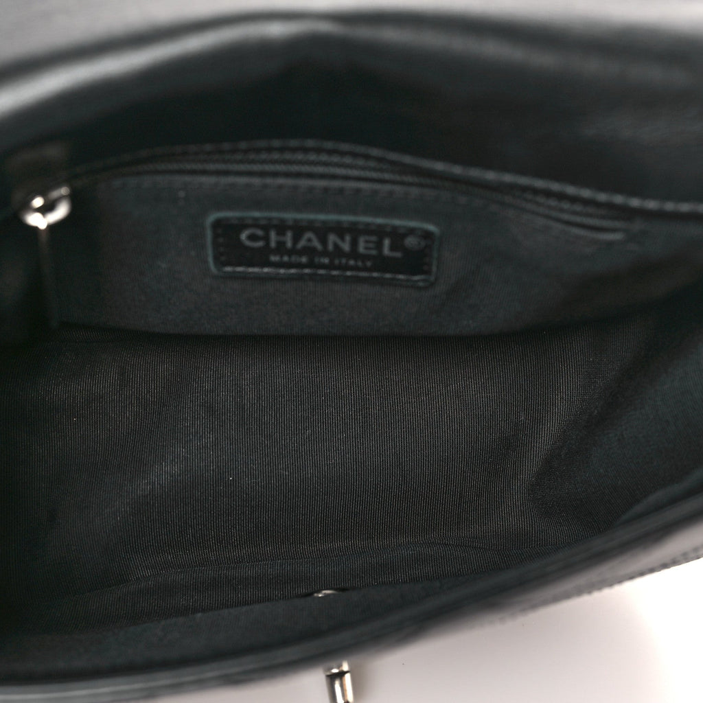 Calfskin Stitched Small Ring My Bag Flap Crossbody Bag Black