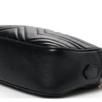 Calfskin Matelasse Small GG Marmont Chain Shoulder Bag Black