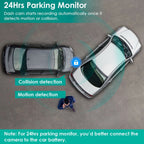 3 Channel Dash Cam Front Inside Rear Vehicle Driving Recorder Car DVR with 32G MMC Card G Sensor Motion Detection Parking Monitor Night Vision Loop Recording