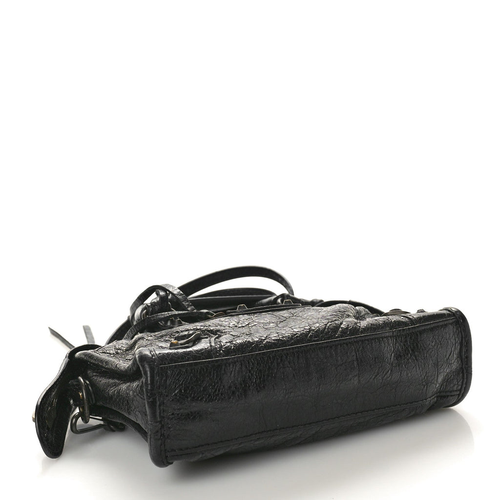 Agneau Classic Gold Hardware Nano City Black