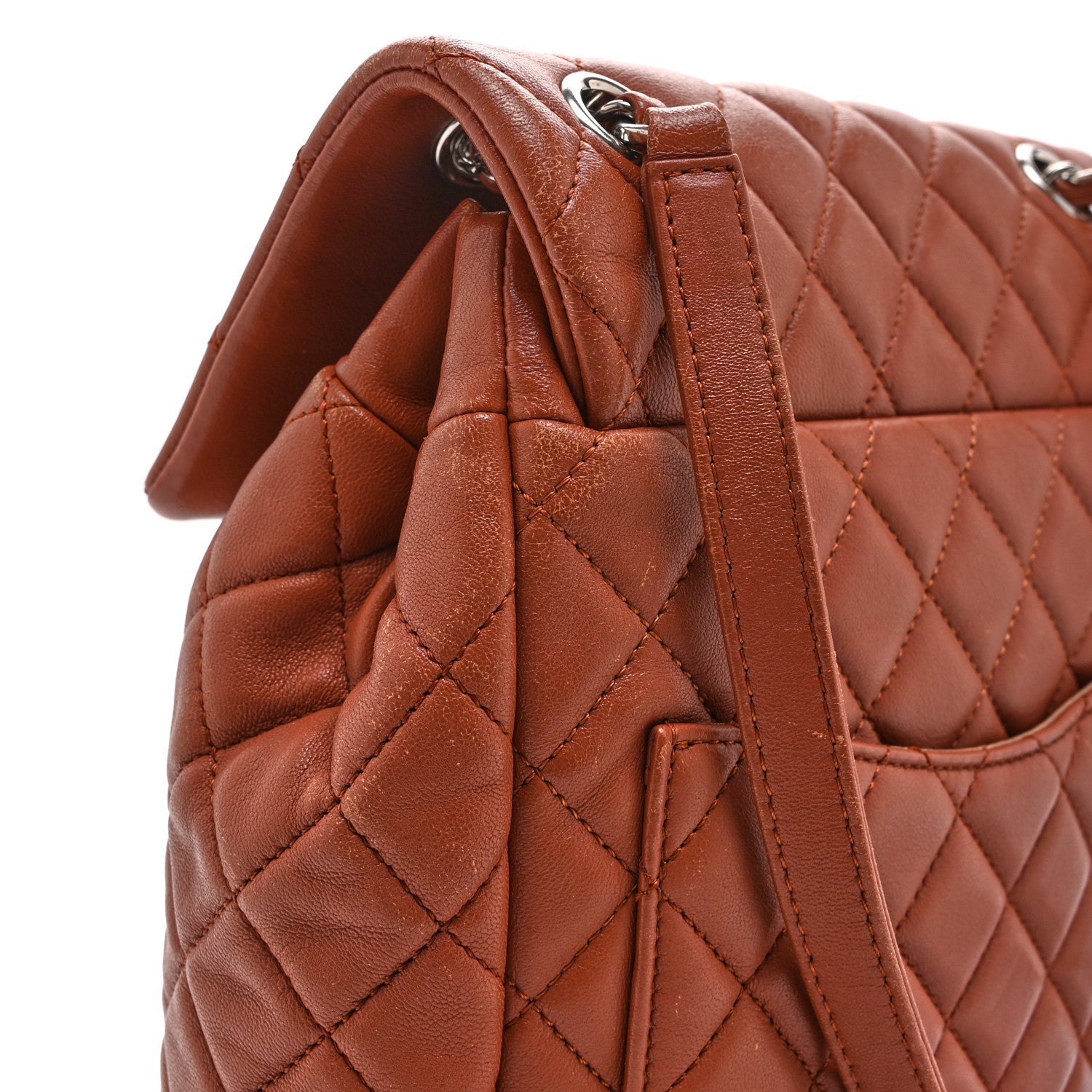Lambskin Quilted Small Urban Spirit Backpack Brown