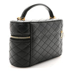 Lambskin Quilted Mini Gaby Vanity Case Black