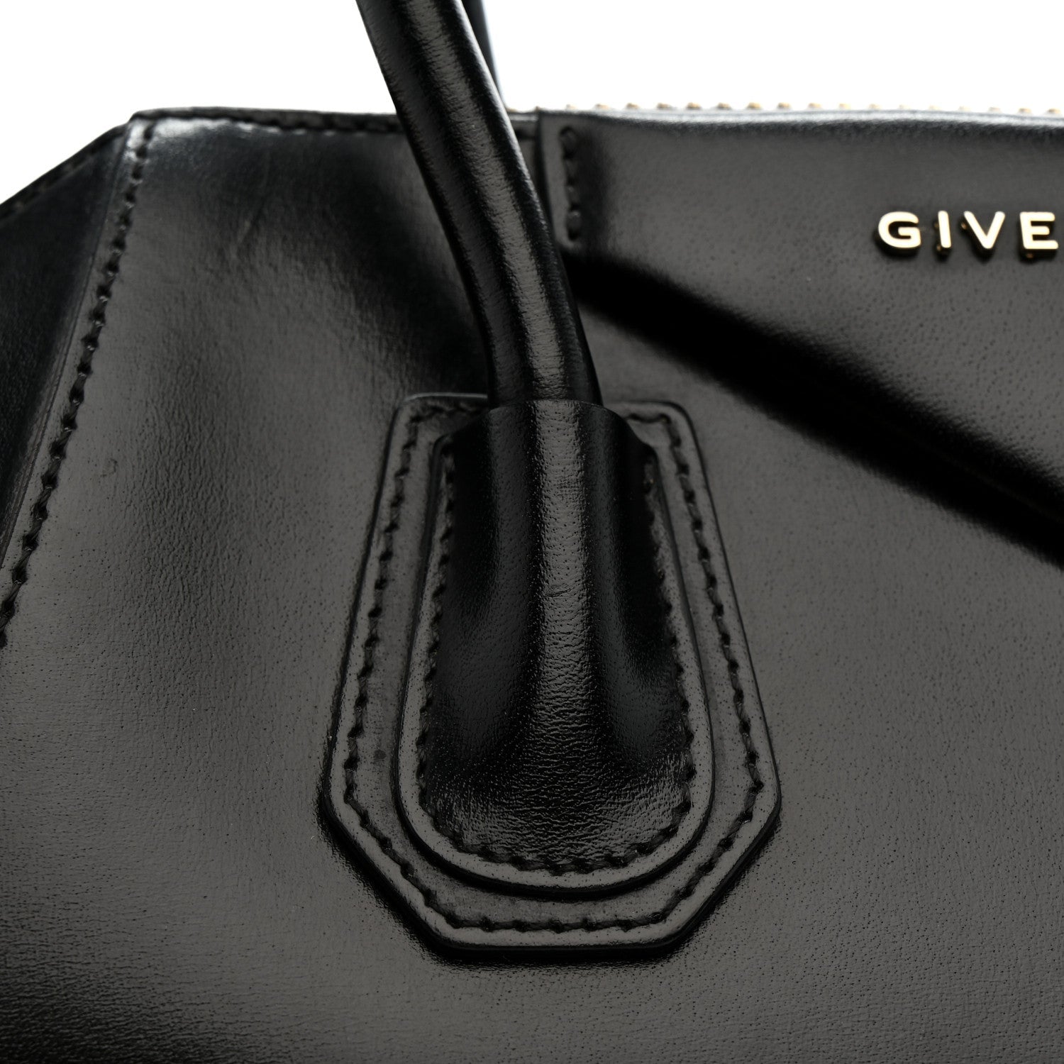 Shiny Lord Calfskin Small Antigona Black