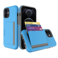 Tpu Pc Hybrid 2-In-1 Flip Card Holder Phone Case For Apple Iphone 12 Mini In Blue