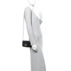 Calfskin Matelasse Super Mini GG Marmont Shoulder Bag Black