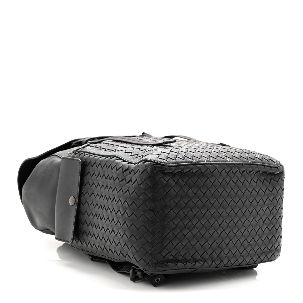 Calfskin Intrecciato Sassolungo Backpack Black Multicolor