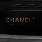 Shiny Aged Calfskin Quilted Nano Kelly Shopper Black