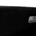 Lambskin Chevron Quilted Wallet On Chain WOC Black
