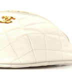 Caviar Quilted Sweetheart Belt Bag White