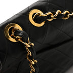 Lambskin Quilted XL Jumbo Single Flap Black
