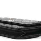 Caviar Quilted CC Turnlock Wallet On Chain WOC Black