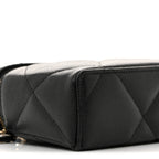 Caviar Quilted Top Handle Slim Vanity With Chain Black