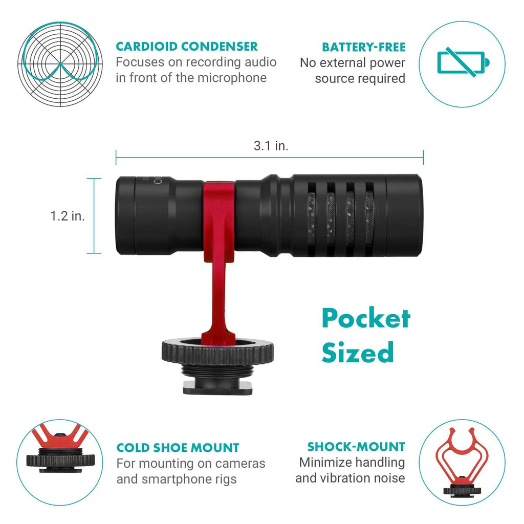 Movo VXR10 Universal Camera Shotgun Microphone for Video Recording