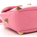 Nappa Medium Roman Stud Shoulder Bag Flamingo Pink
