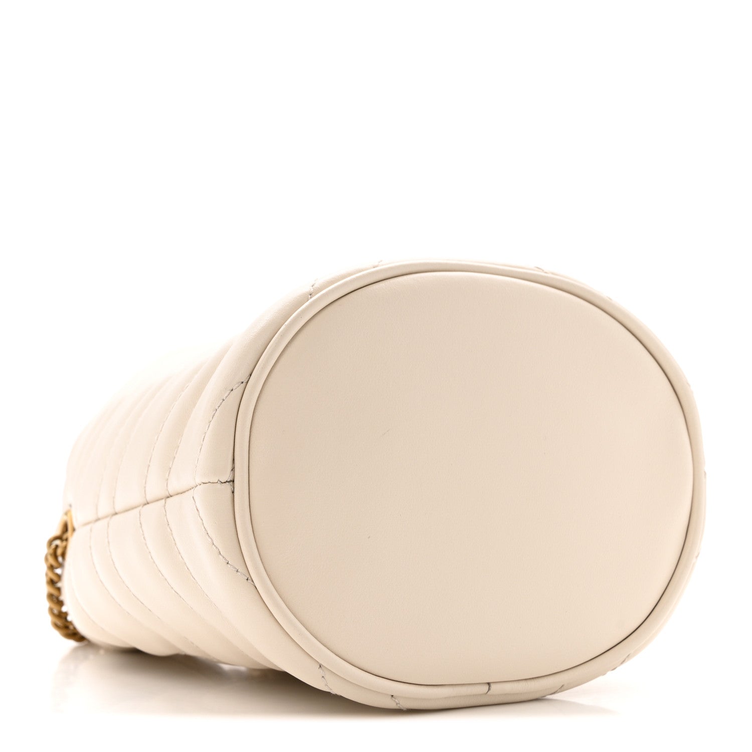 Calfskin Matelasse Mini GG Marmont 2.0 Bucket Bag White