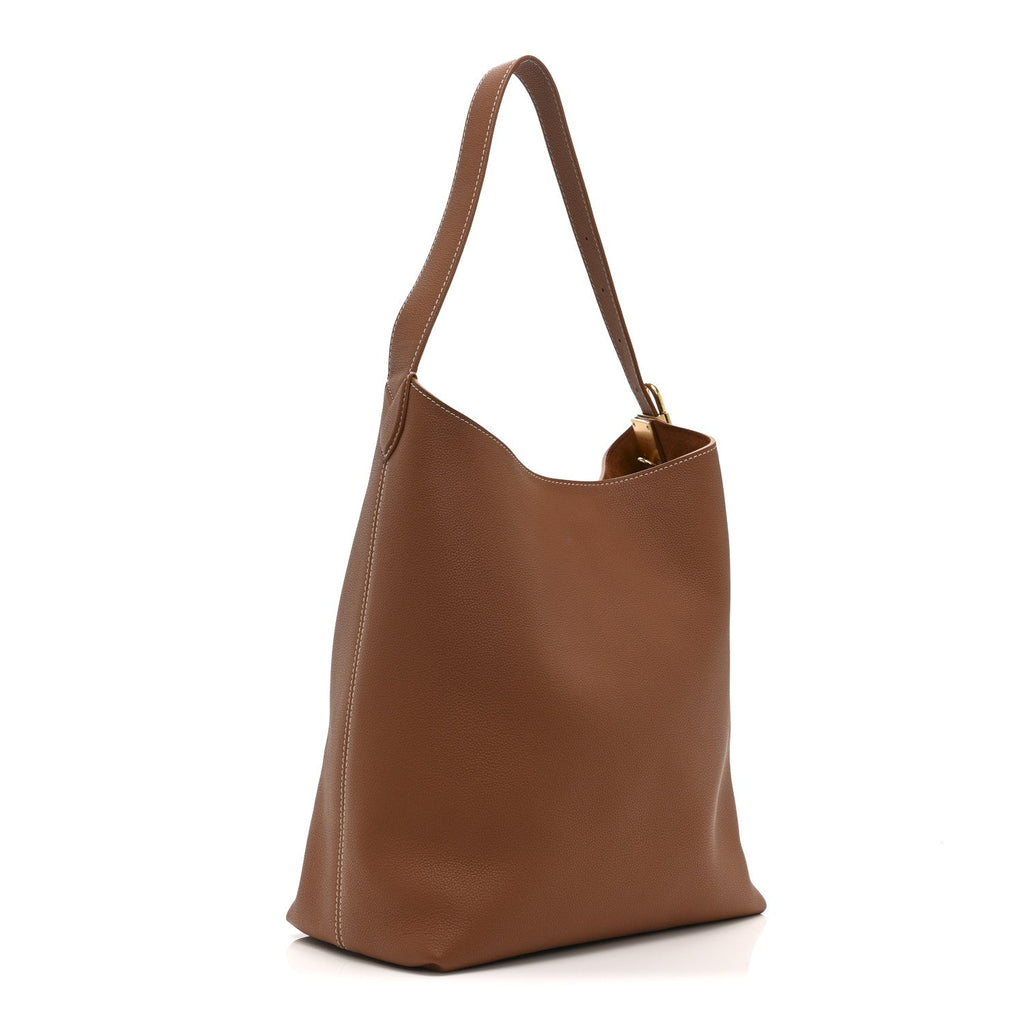 Grained Calfskin Low Key Hobo MM Cognac