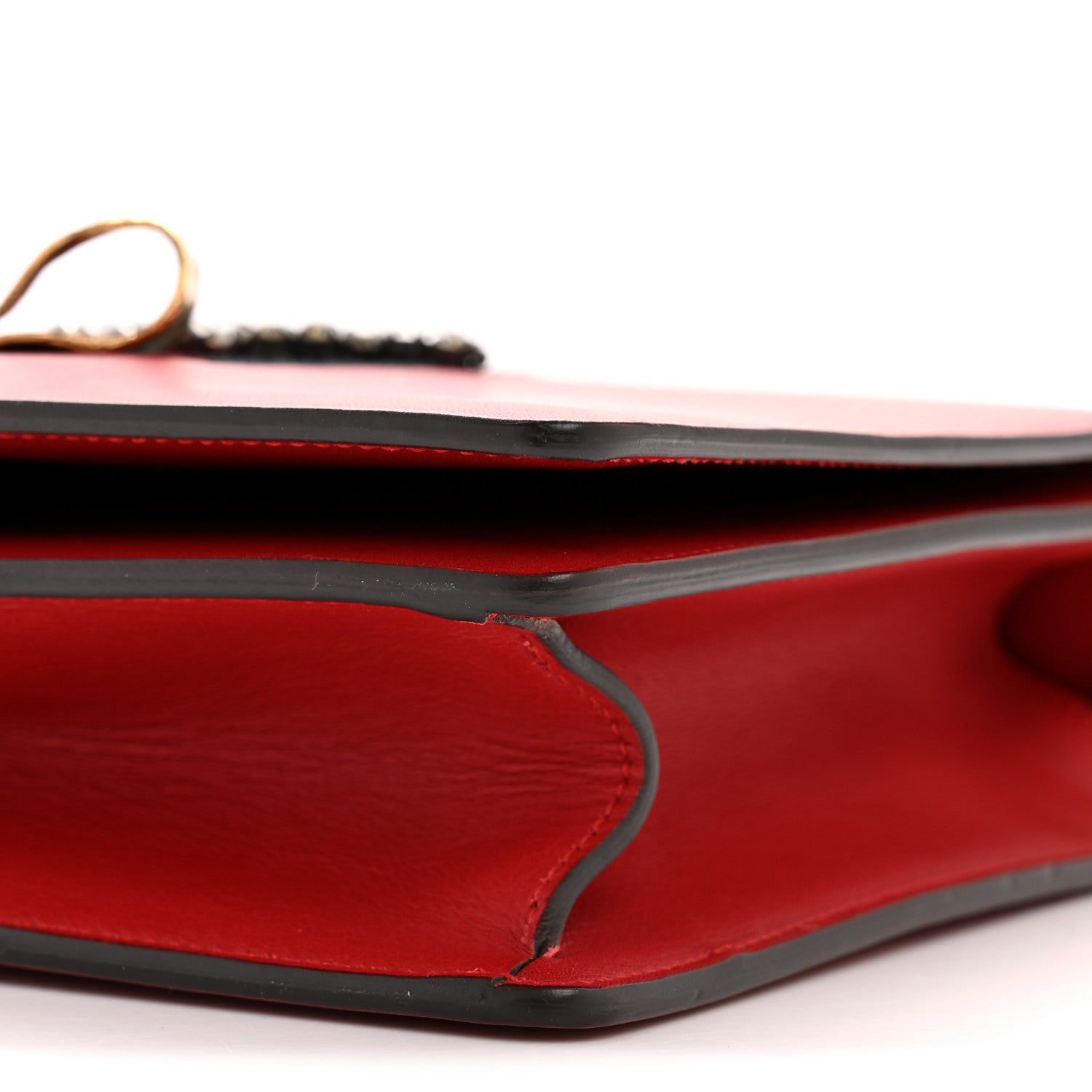 Calfskin Web Medium Peony Chain Shoulder Bag Red
