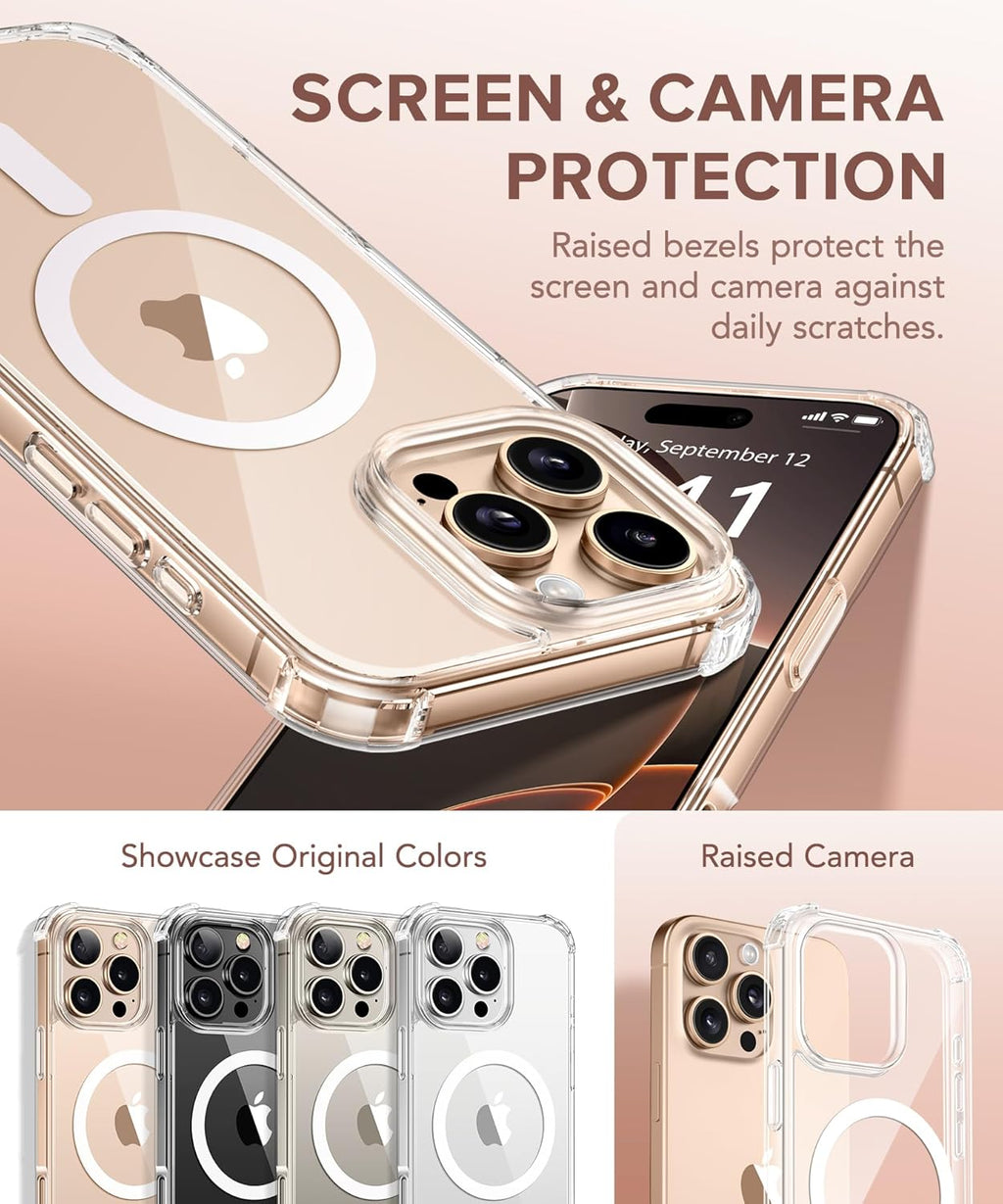 Entronix Bundle Compatible with iPhone 16 Pro - [Magnetic] Clear Case & 2 Clear Screen Protectors