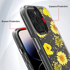 Pressed Dried Flower Design Phone Case For Iphone 14 Pro In Yellow