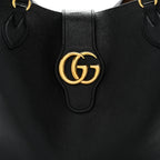 New Sakai Calfskin Lux Medium Dahlia Tote  Black