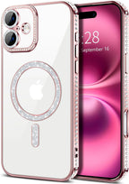 Entronix [Magnetic] Case Compatible with iPhone 16 - [Clear Back] Luxury Diamonds