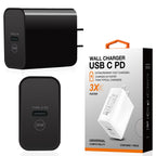 20W Power Delivery Travel Wall Charger Adapter With Type-C Port In Black