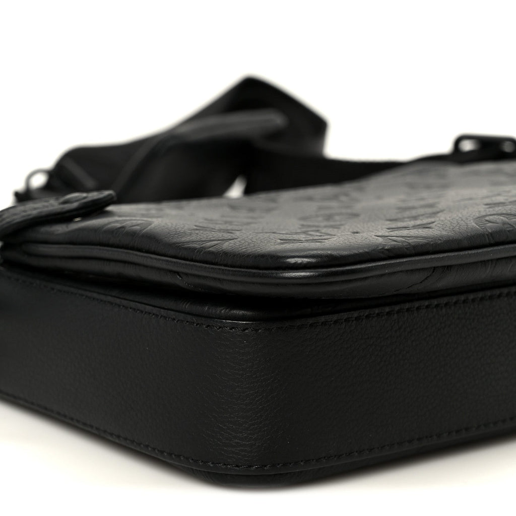 Calfskin Monogram Shadow Trio Messenger Black
