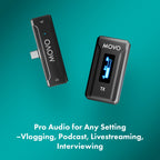 Movo WMX-2-C USB-C Wireless Mic for USB-C w Handle