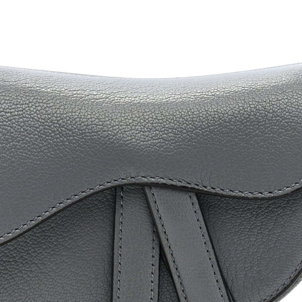 Grained Calfskin Mini Saddle Bag Sky Blue