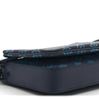 Calfskin Monogram Shadow Trio Messenger Navy River Blue