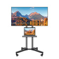 Mobile TV Stand on Wheels for 32-65 Inch LCD LED Flat Panel Curved Screen TV up to 132lbs, TV Cart with Height Adjustable Laptop Shelf Movable Portable Rolling Floor TV Stand Max VESA 600*400mm