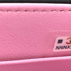 Lambskin Quilted Bi-Color Top Handle Clutch With Chain Black Pink