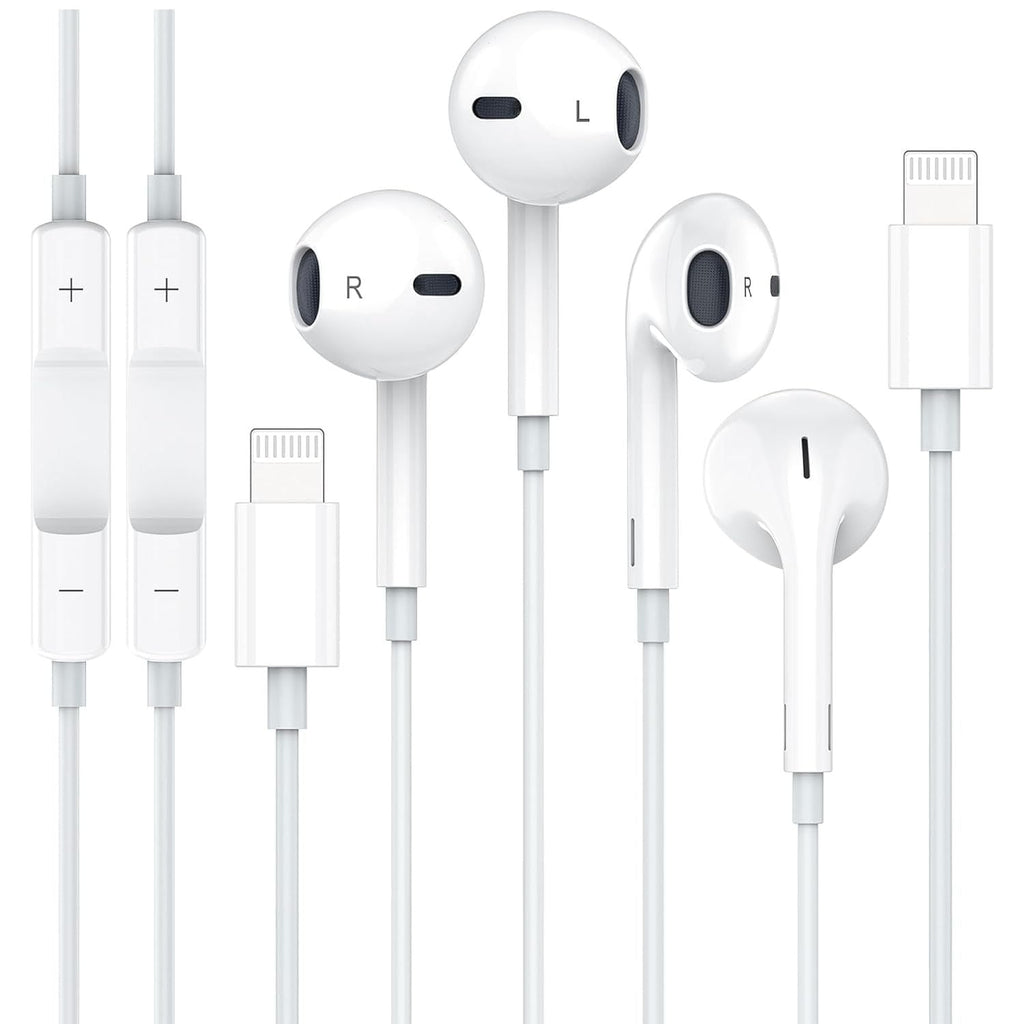 iPhone Wired Earphone, 2Pack Bluetooth Apple Earbuds with Lightning Connector, [Apple MFi Certified] with Microphone Volume Control Music and Calling Headphones for iPhone 14/13/12/11/SE/X/XR/XS