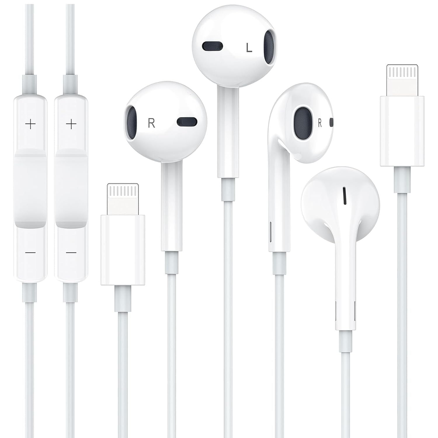 iPhone Wired Earphone, 2Pack Bluetooth Apple Earbuds with Lightning Connector, [Apple MFi Certified] with Microphone Volume Control Music and Calling Headphones for iPhone 14/13/12/11/SE/X/XR/XS