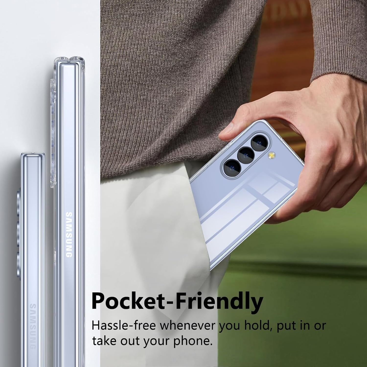 Entronix Case Compatible with Galaxy Z Fold 6 - [Hard Back] Clear Cover