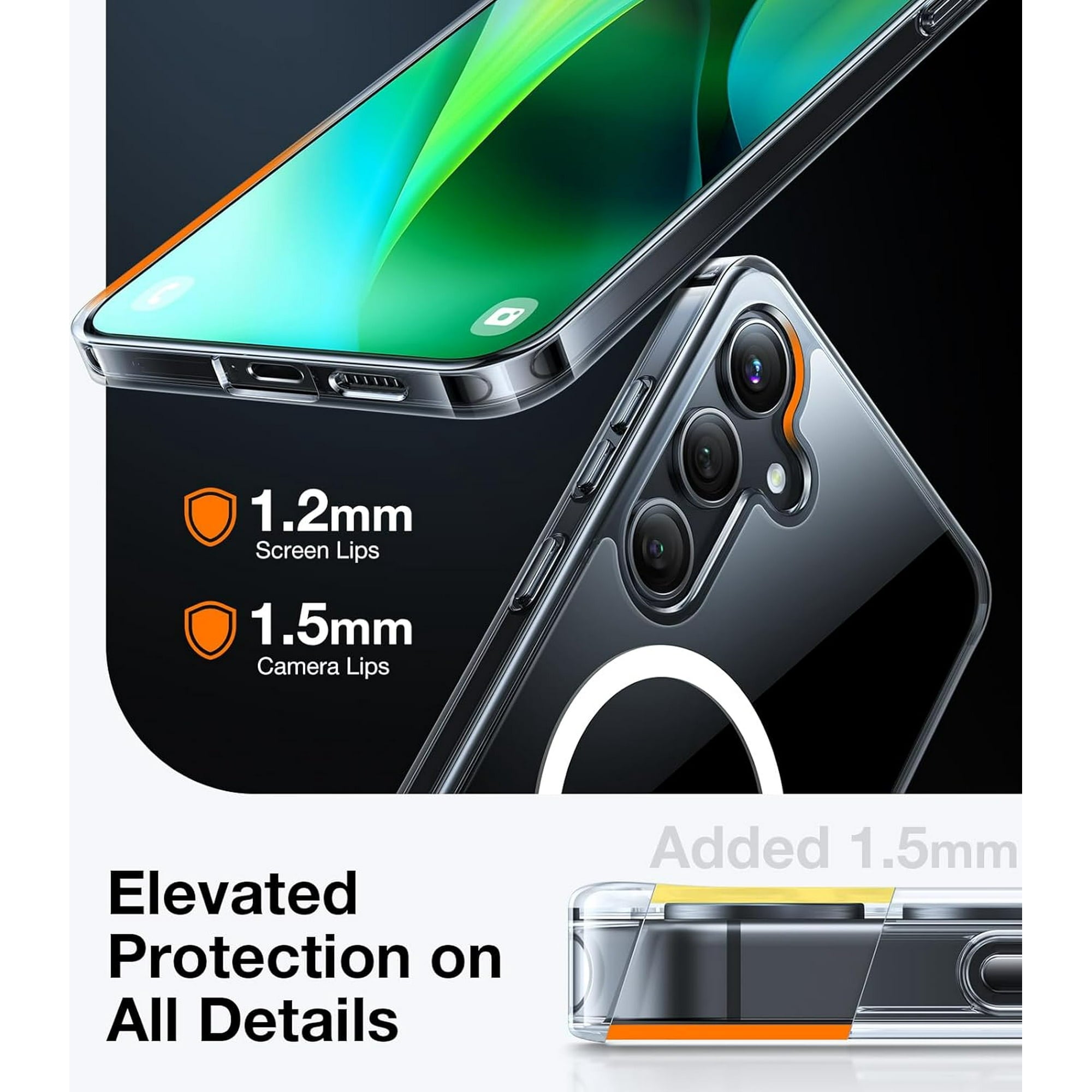 Entronix [Magnetic] Case Compatible with Galaxy S25 FE - [Hard Back] Slim Clear