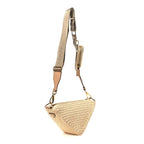 Yarn Raffia Effect Crochet Triangle Shoulder Bag Naturale