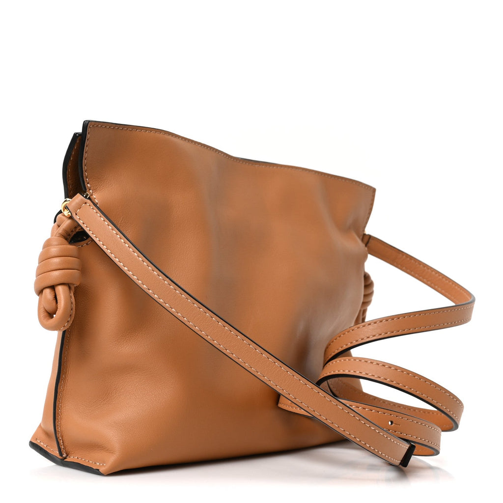 Calfskin Mini Flamenco Knot Clutch Warm Desert
