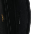 Grain De Poudre Matelasse Chevron Monogram Envelope Clutch Black