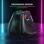 Wireless Ergonomic Game Controller with RGB Lighting for Nintendo Switch - Black