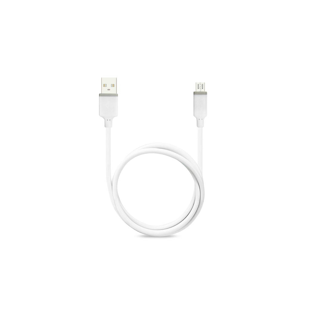 Reiko Micro Usb Car Charger With Data Usb Cable In White