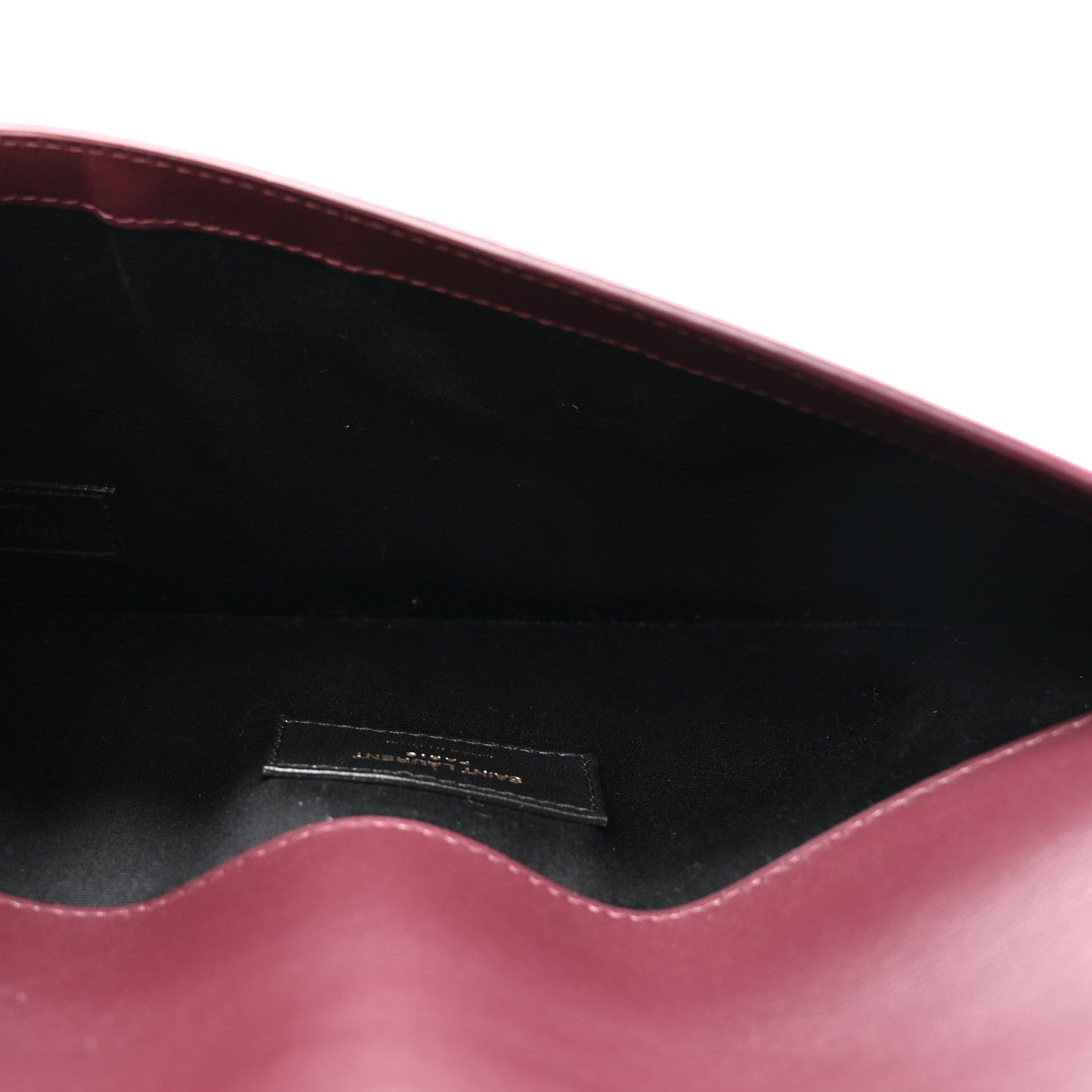 Patent Calfskin Monogram Uptown Clutch Dark Red Wine