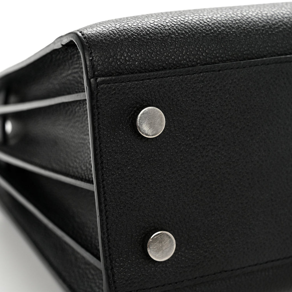 Grained Calfskin Baby Sac De Jour Black