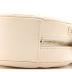 Lambskin Quilted Chanel 19 Round Clutch With Chain White