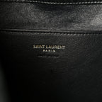 Grained Lambskin Cassandre Envelope Pouch Black