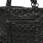 Distressed Lambskin Vintage Ligne Lady Braid Tote Black